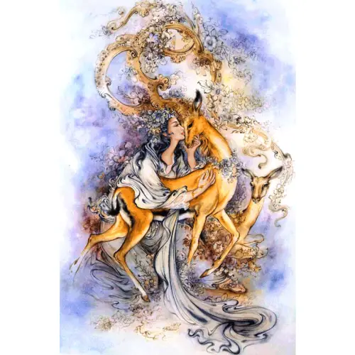 نخ و نقشه تابلو فرش مینیاتوری طرح نوازش 1537