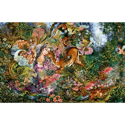 نخ و نقشه تابلو فرش مینیاتوری طرح نوازش 1539